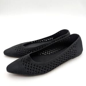 MIA Lovi Knit Pointed Toe Dressy Ballet Flats Women's Black Size US7.5M EU38